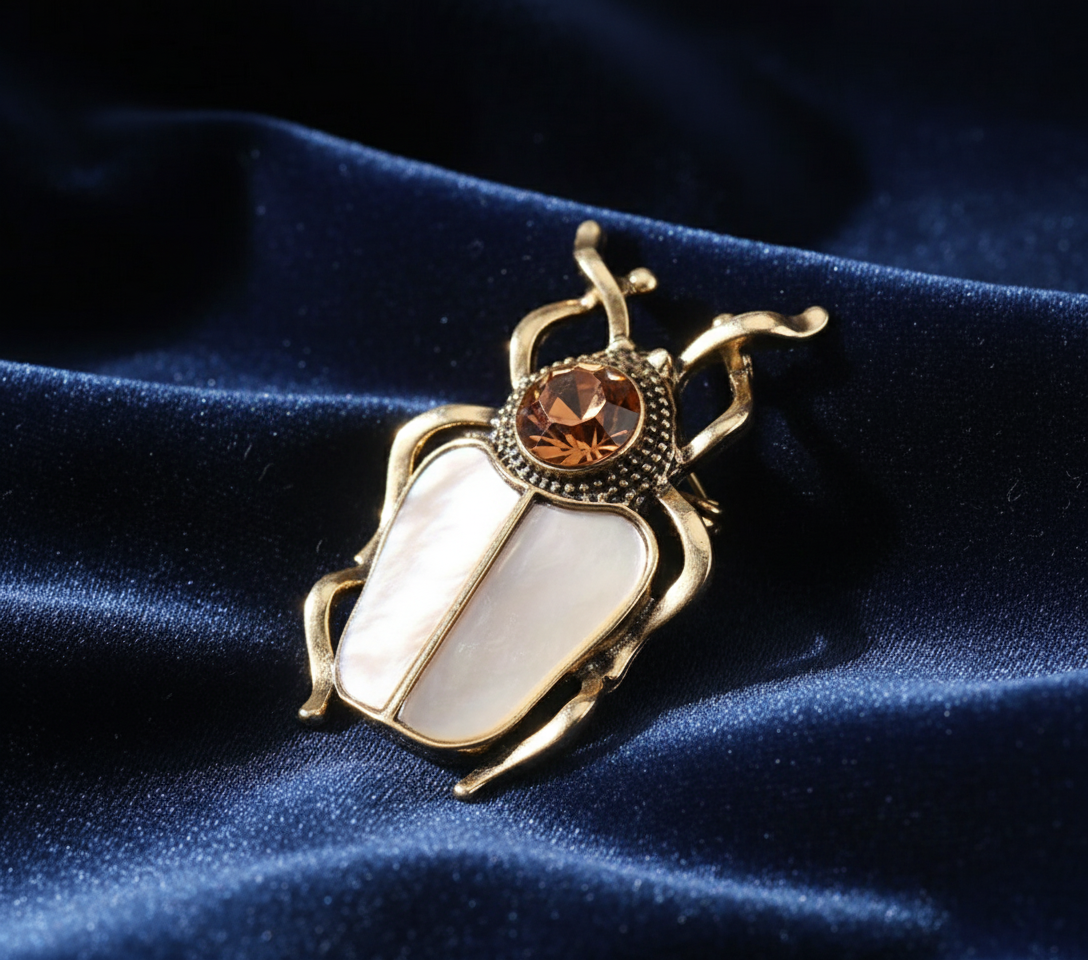 Mother of Pearl Beetle Brooch image 3