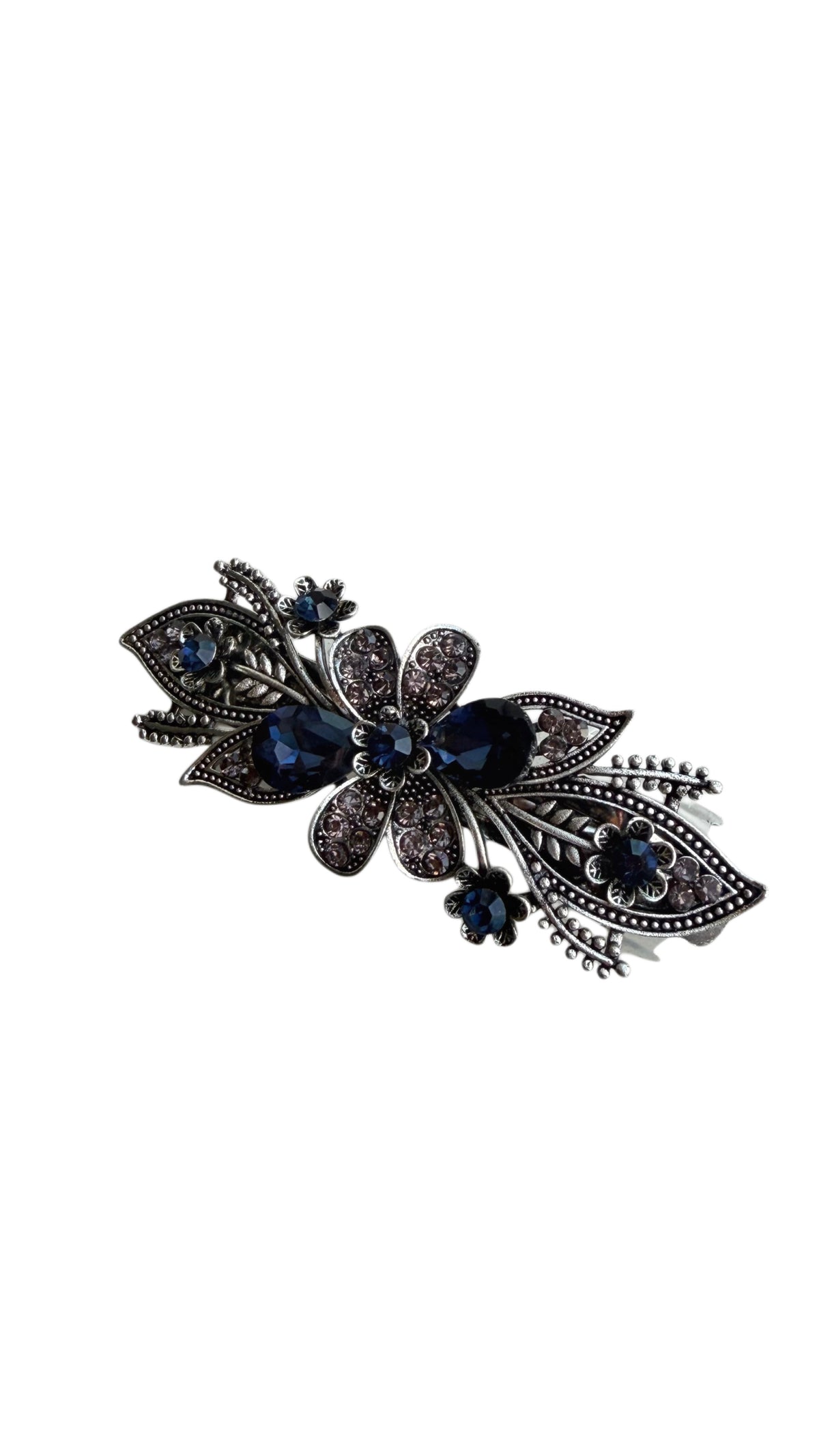 Blue & Rose gold Rhinestone Metal Hair Clips