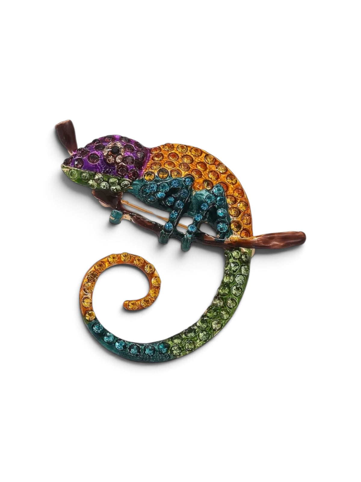 Chameleon Rhinestone Brooch