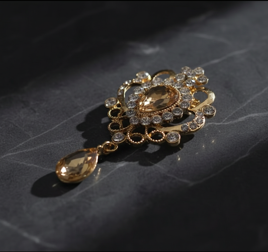 Crystal Drop Vintage Brooch image 1