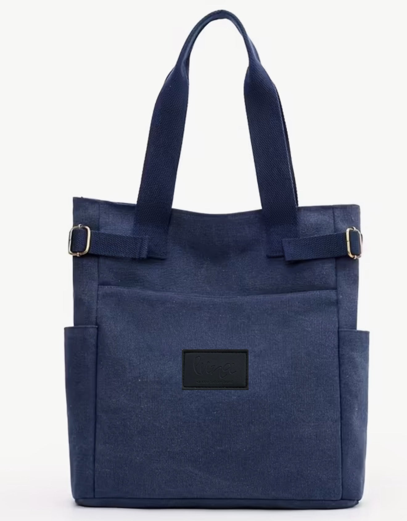 Handmade Cotton-Lined Canvas London Blue Tote Bag image 2