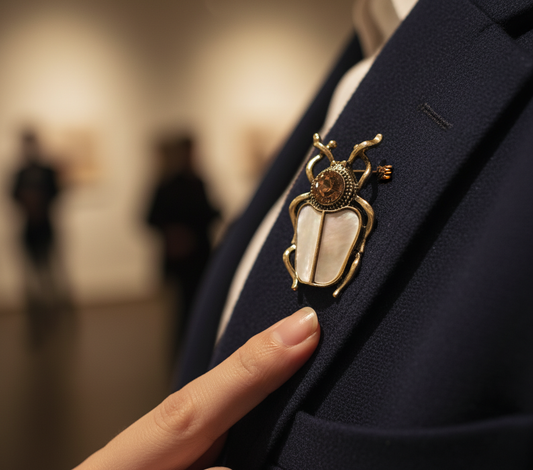 Mother of Pearl Beetle Brooch image 1
