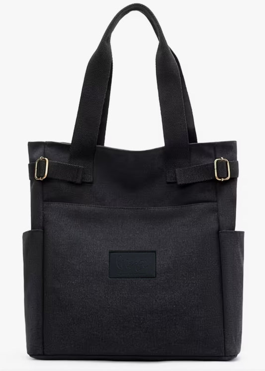 Handmade Cotton-Lined Canvas London Black Tote Bag image 1