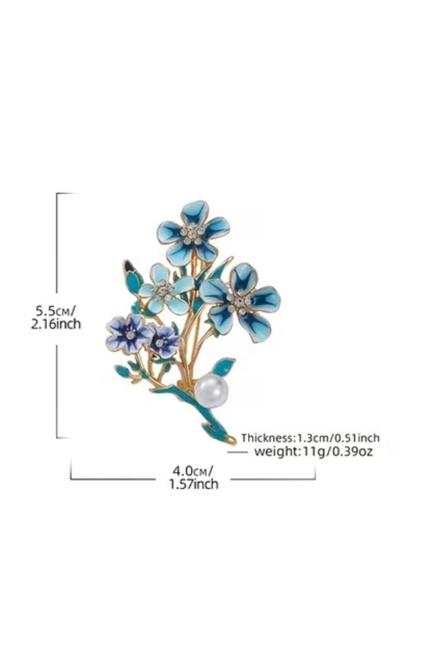 Forget Me Not Alloy Brooch