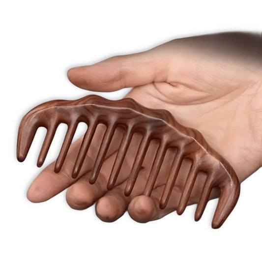 Sandalwood wide-tooth without handle comb image 1