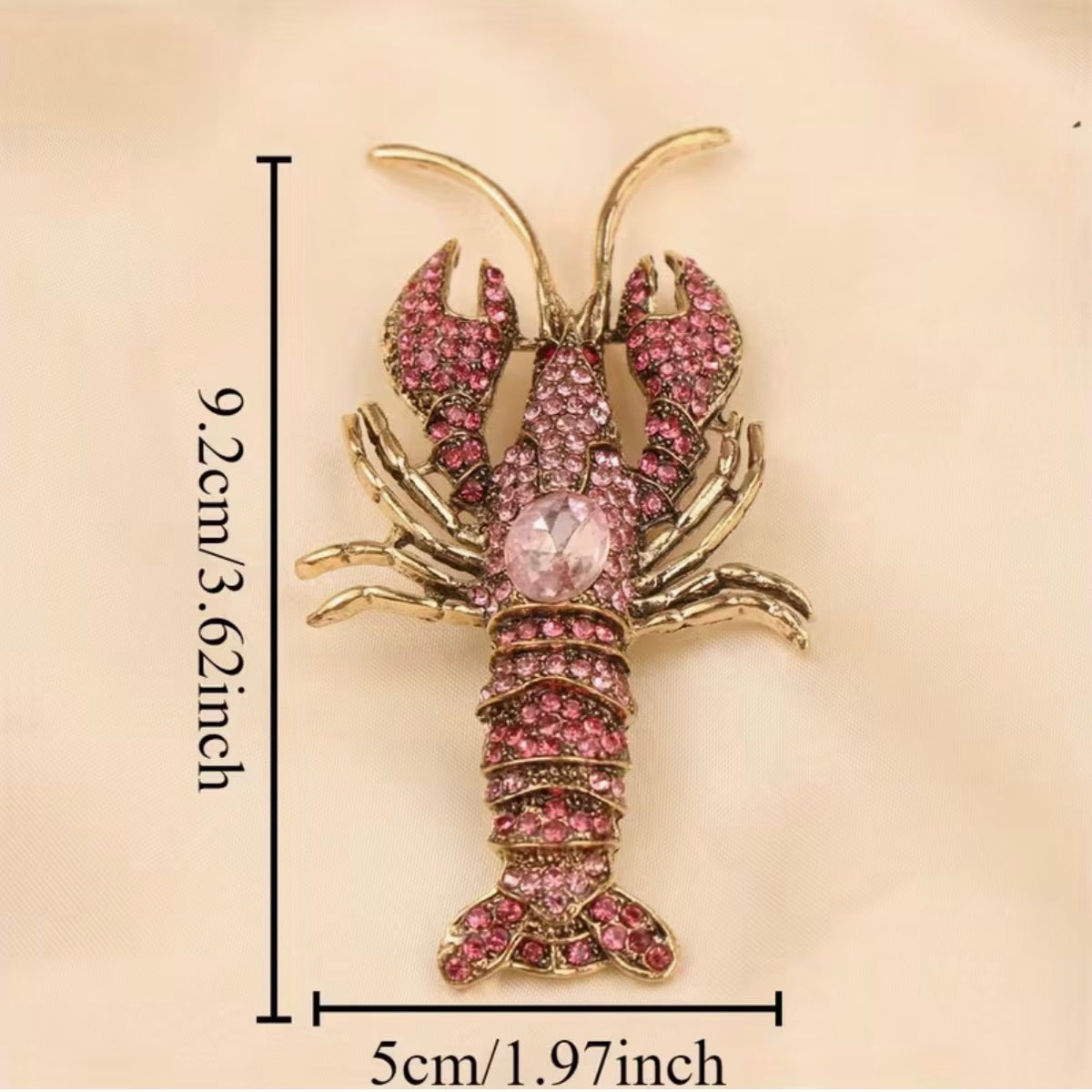 Decorative Lobster Shaped Lapel Pin Brooch