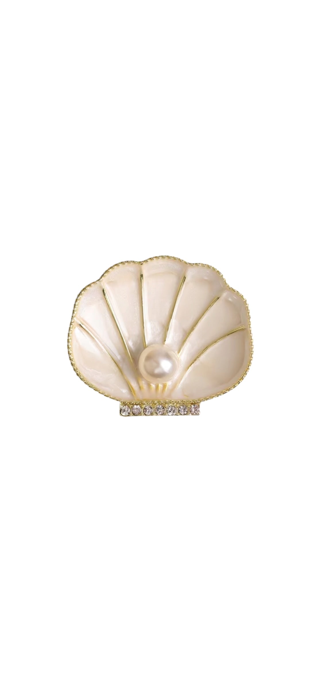Pearl in a Shell Brooch