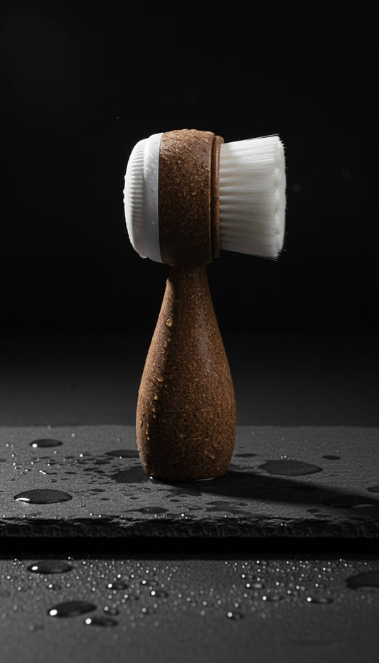 Eco-Friendly Coconut shell powder handle facial cleaning brush image 1