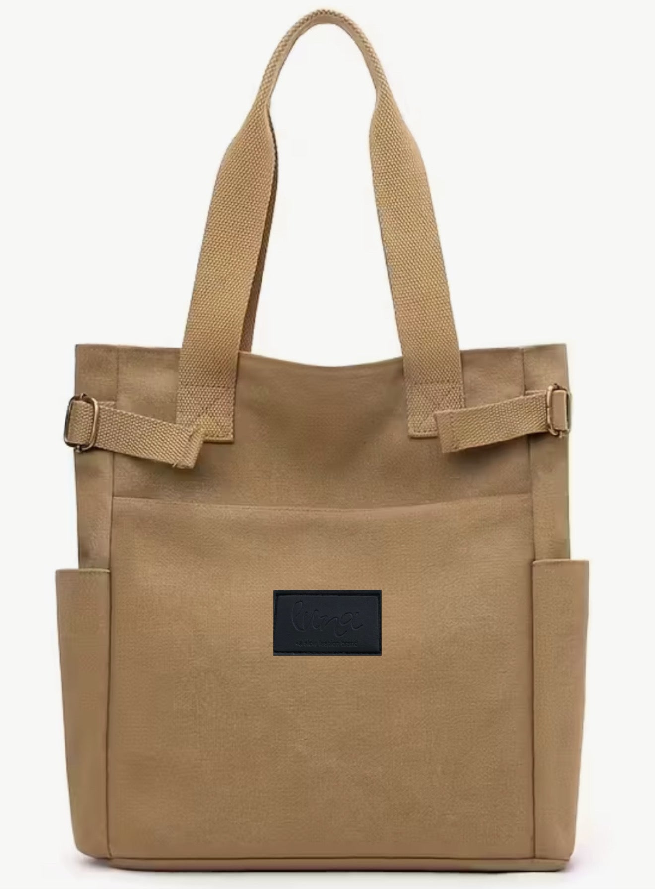Handmade Cotton-Lined Canvas London Toffiee Tote Bag image 2