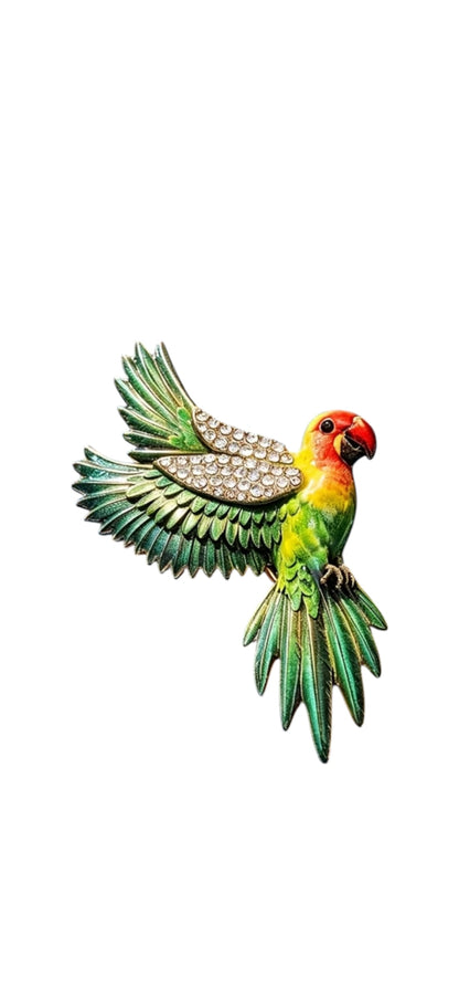 Blue and Green Parrot Brooch