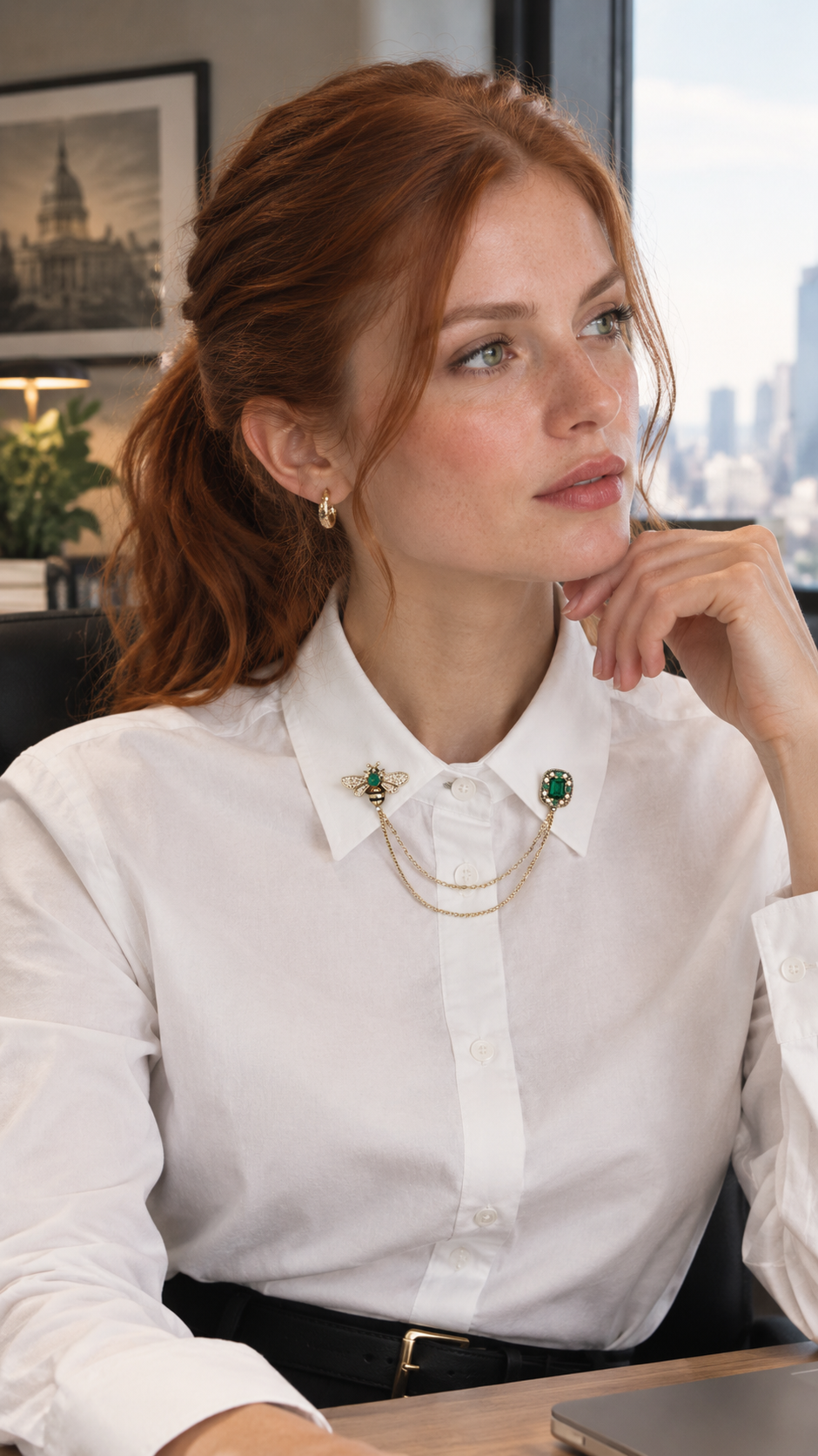 Bee Double Collar Brooch
