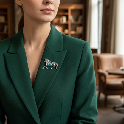 Metal Horse Brooch