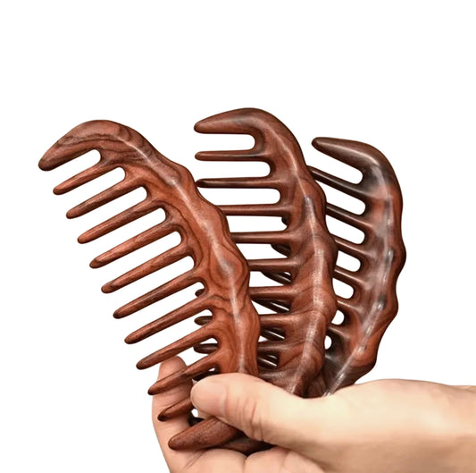Sandalwood wide-tooth without handle comb image 0