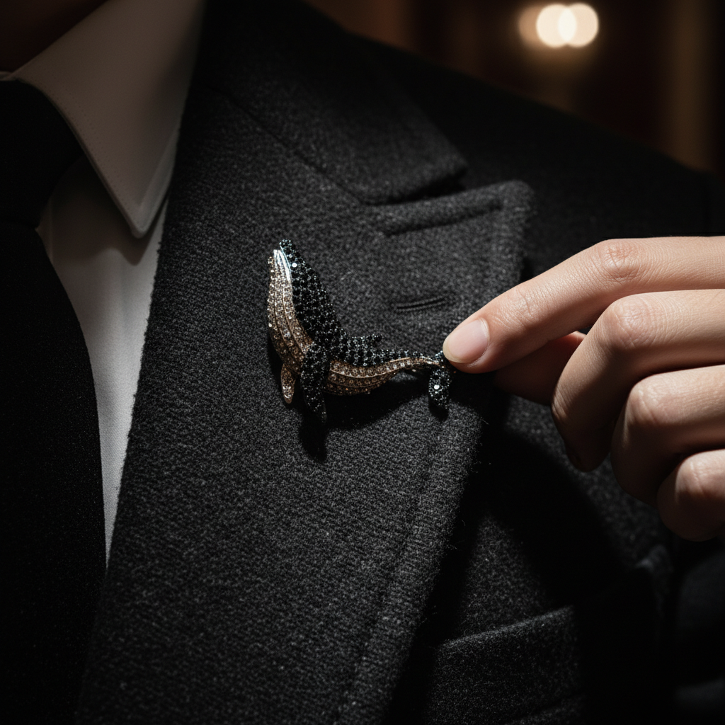 Whale Crystal Brooch image 1