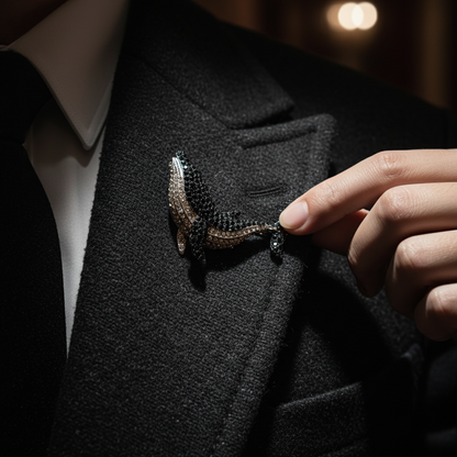 Whale Crystal Brooch image 1