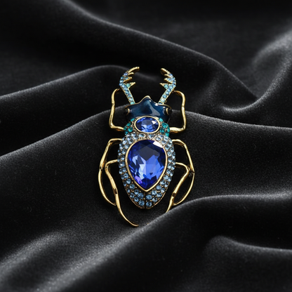 Blue Beetle Enamel Brooch image 1