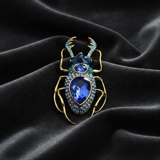 Blue Beetle Enamel Brooch image 1