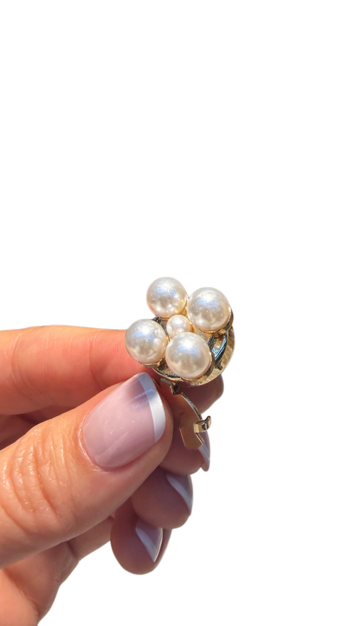 Pearl Cluster Button Cover – Gold-Tone Shirt Accessory