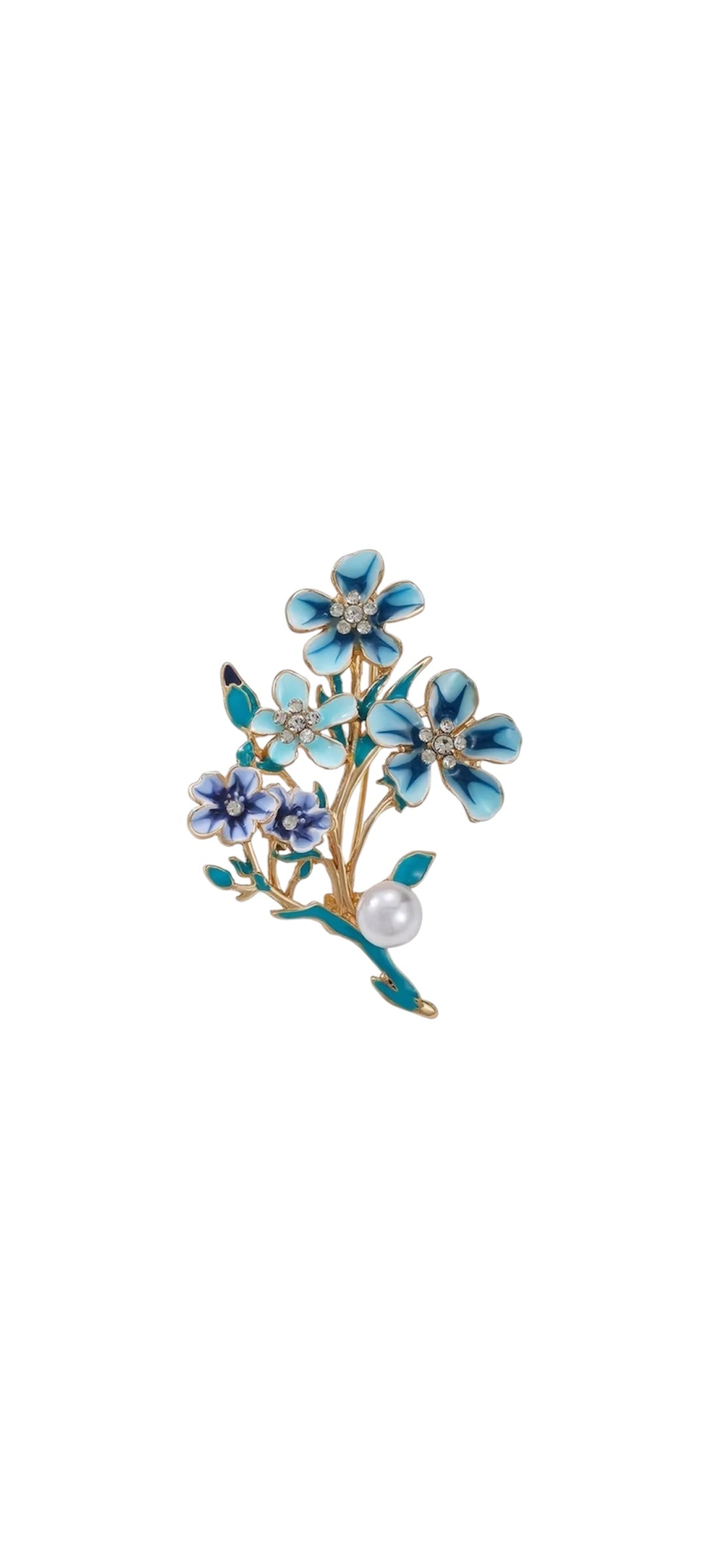 Forget Me Not Alloy Brooch