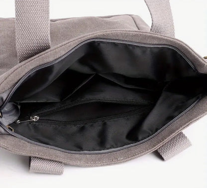 Handmade Cotton-Lined Canvas London Gray Tote Bag image 3