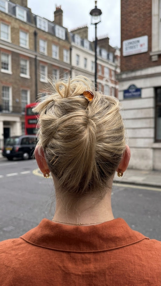 Amber-Touch U-Shaped Metal Hair Pin
