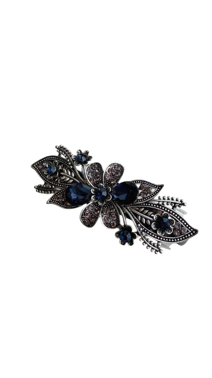 Blue & Rose gold Rhinestone Metal Hair Clips