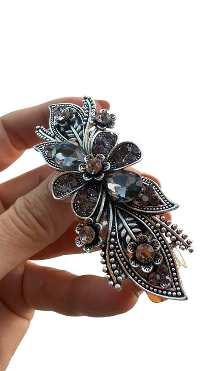 Blue & Rose gold Rhinestone Metal Hair Clips