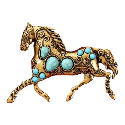 Metal Horse Brooch