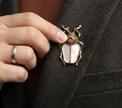 Mother of Pearl Beetle Brooch image 2