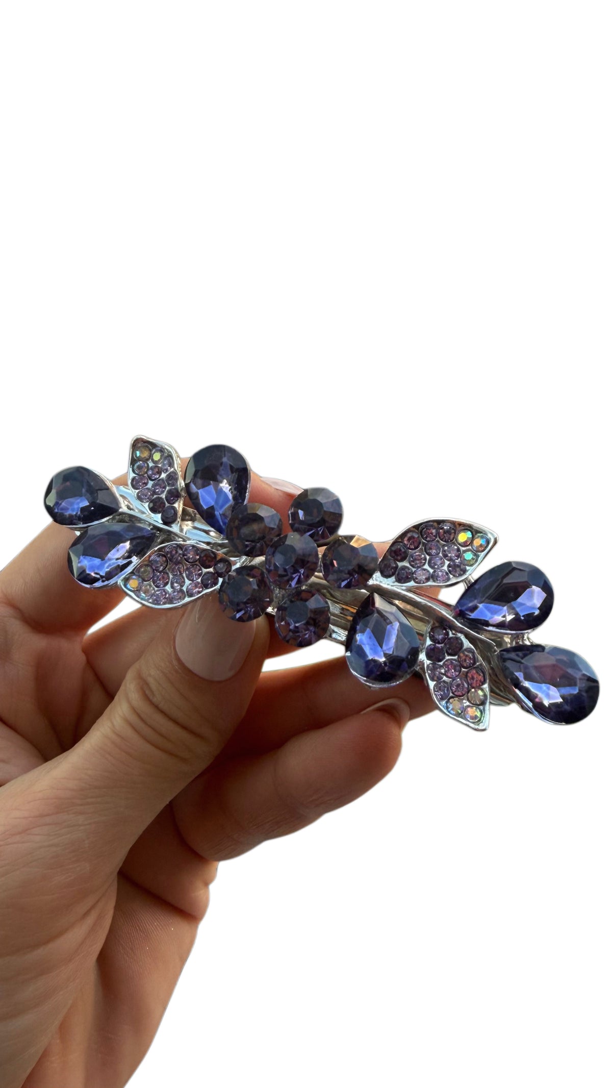 Purple Rhinestone Hair Clips