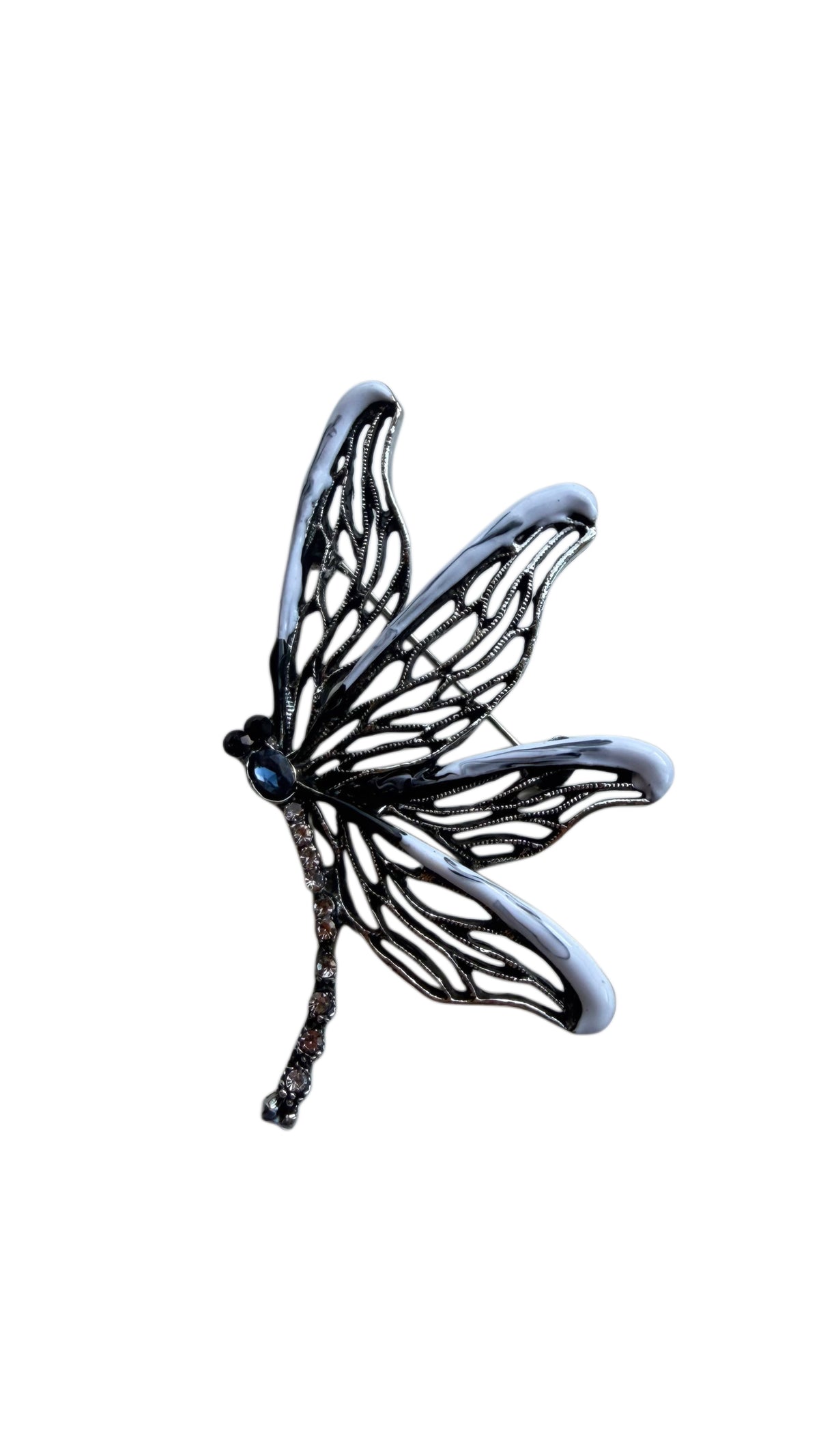 White and Brown Butterfly Brooch (Large size)