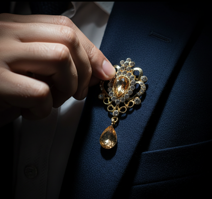 Crystal Drop Vintage Brooch image 0