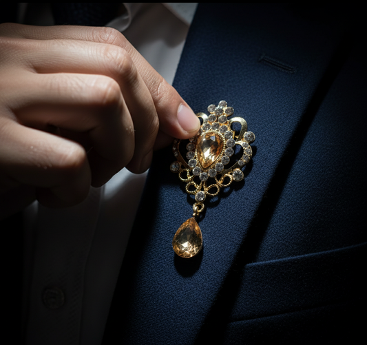 Crystal Drop Vintage Brooch image 0