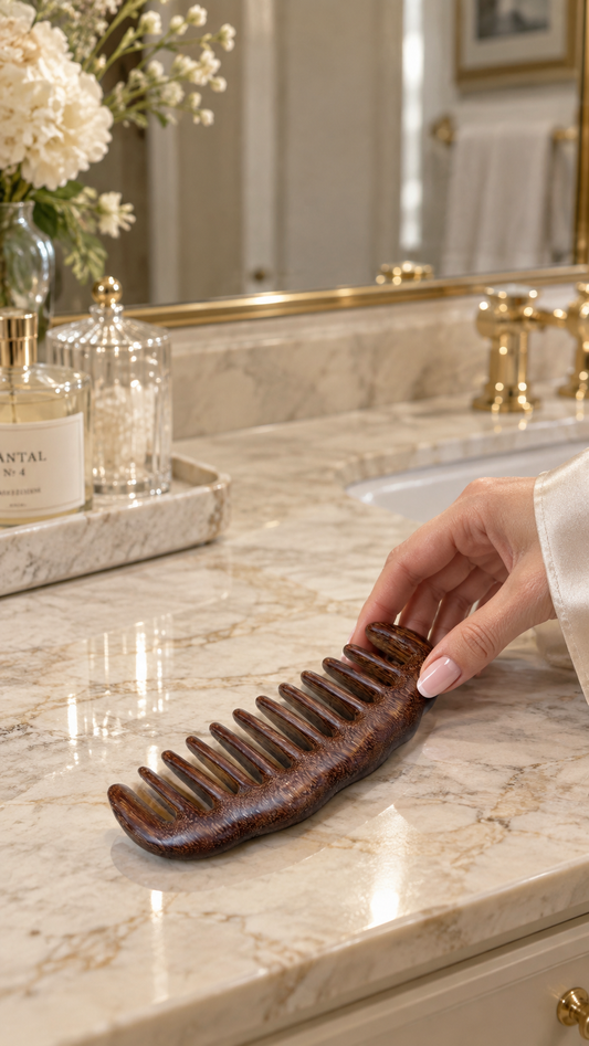 Sandalwood Wide-tooth Without Handle Comb