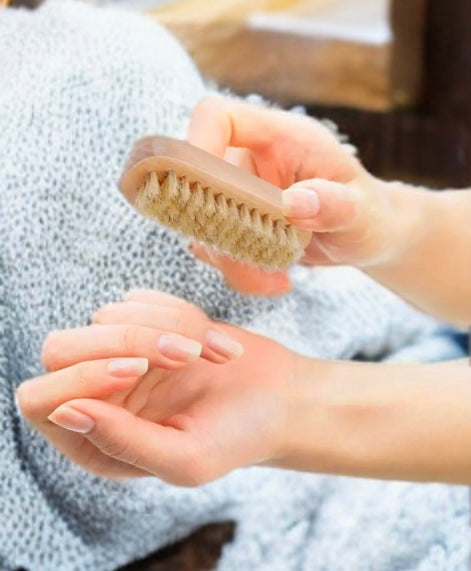 Wooden double side nail care brush image 6