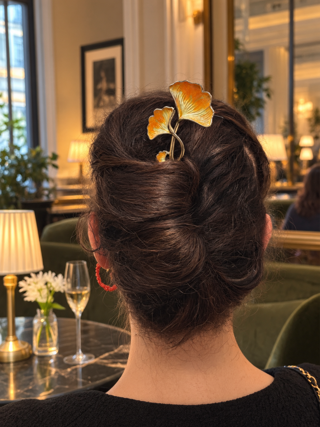 Metal Ginkgo Leaf Hair Pin