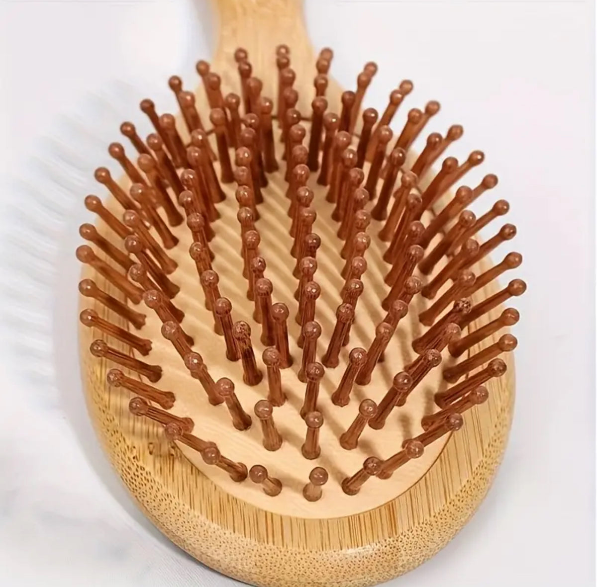 Sustainable Oval Bamboo Hairbrush – Gentle Care for Healthy Hair image 2