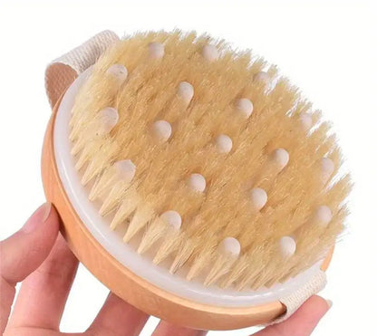 Dry & Wet Bamboo Fiber Massage Brush with Support Points for Dry Brushing image 1