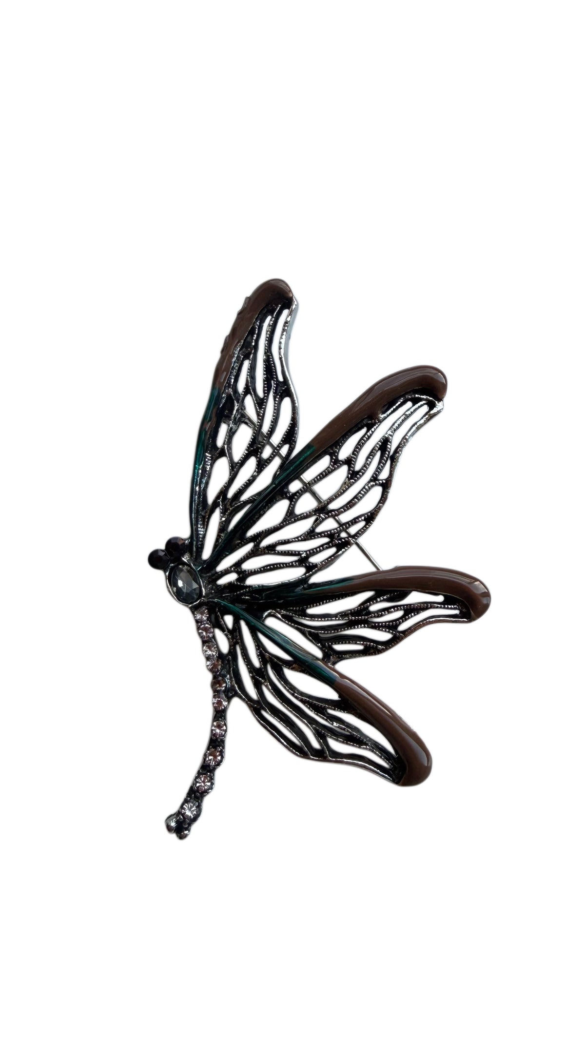 White and Brown Butterfly Brooch (Large size)