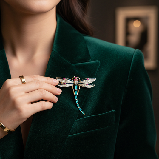 Dragonfly Crystal Brooch image 0