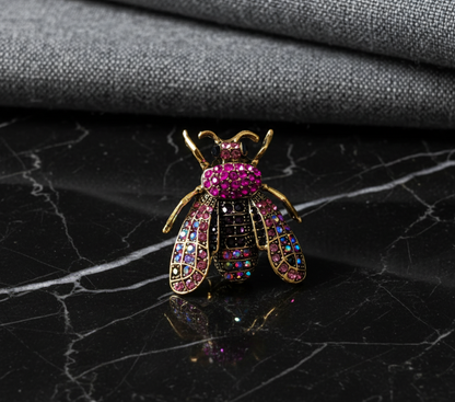 Pink Crystal Bee Brooch – Statement Jewellery Accessory image 3