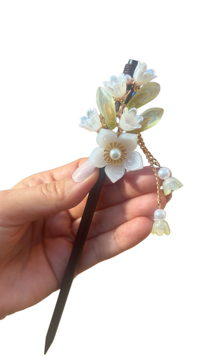 Flowers Wooden Hairpin