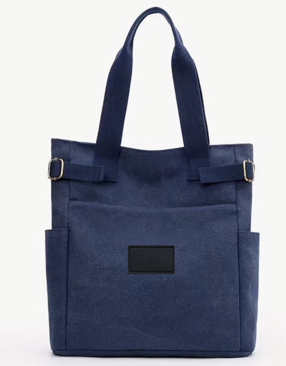 Handmade Cotton-Lined Canvas London Blue Tote Bag  image 2