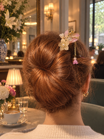 Flowers Wooden Hairpin