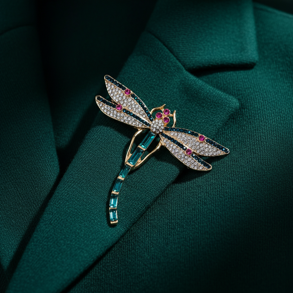 Dragonfly Crystal Brooch image 2
