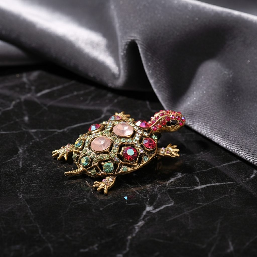 Turtle Crystal Brooch image 4