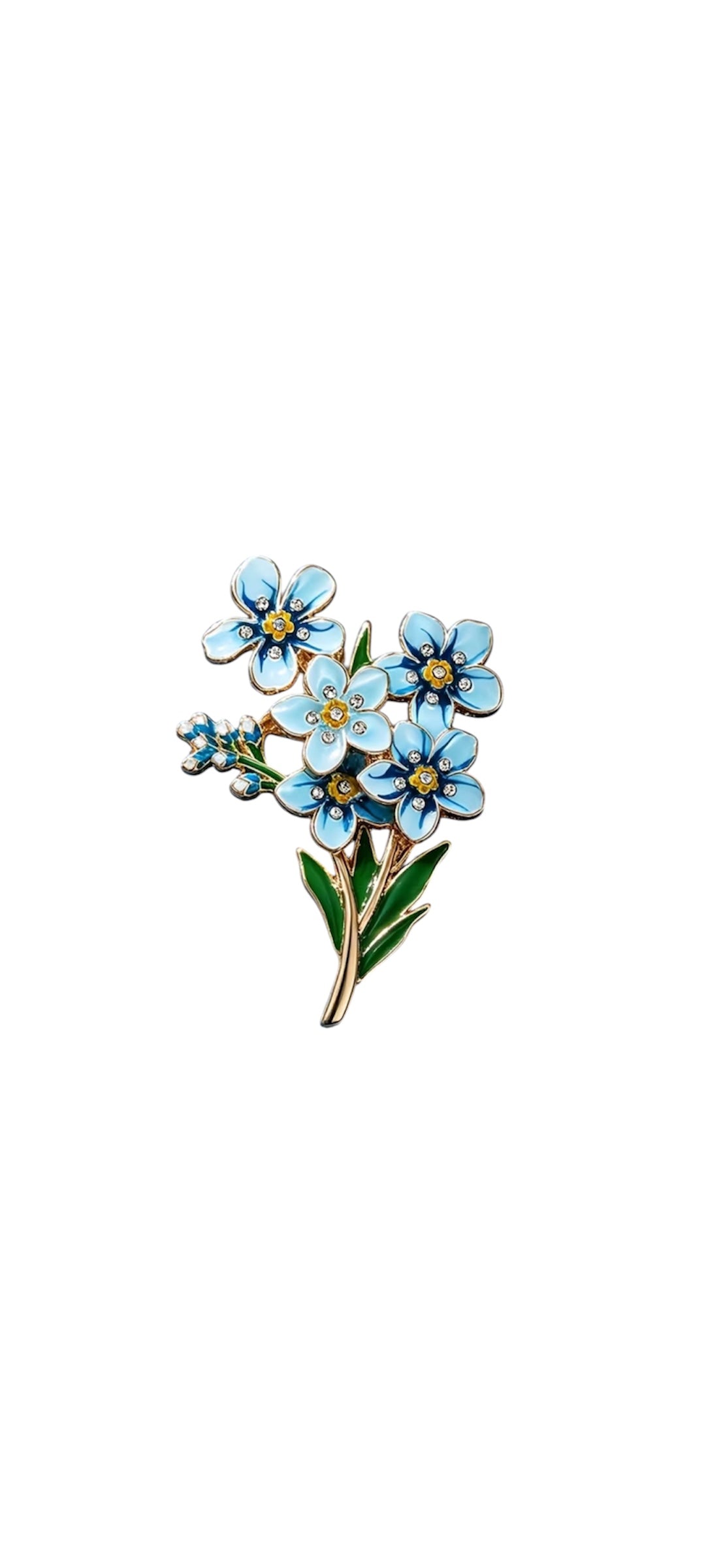 Forget Me Not Metal Brooch
