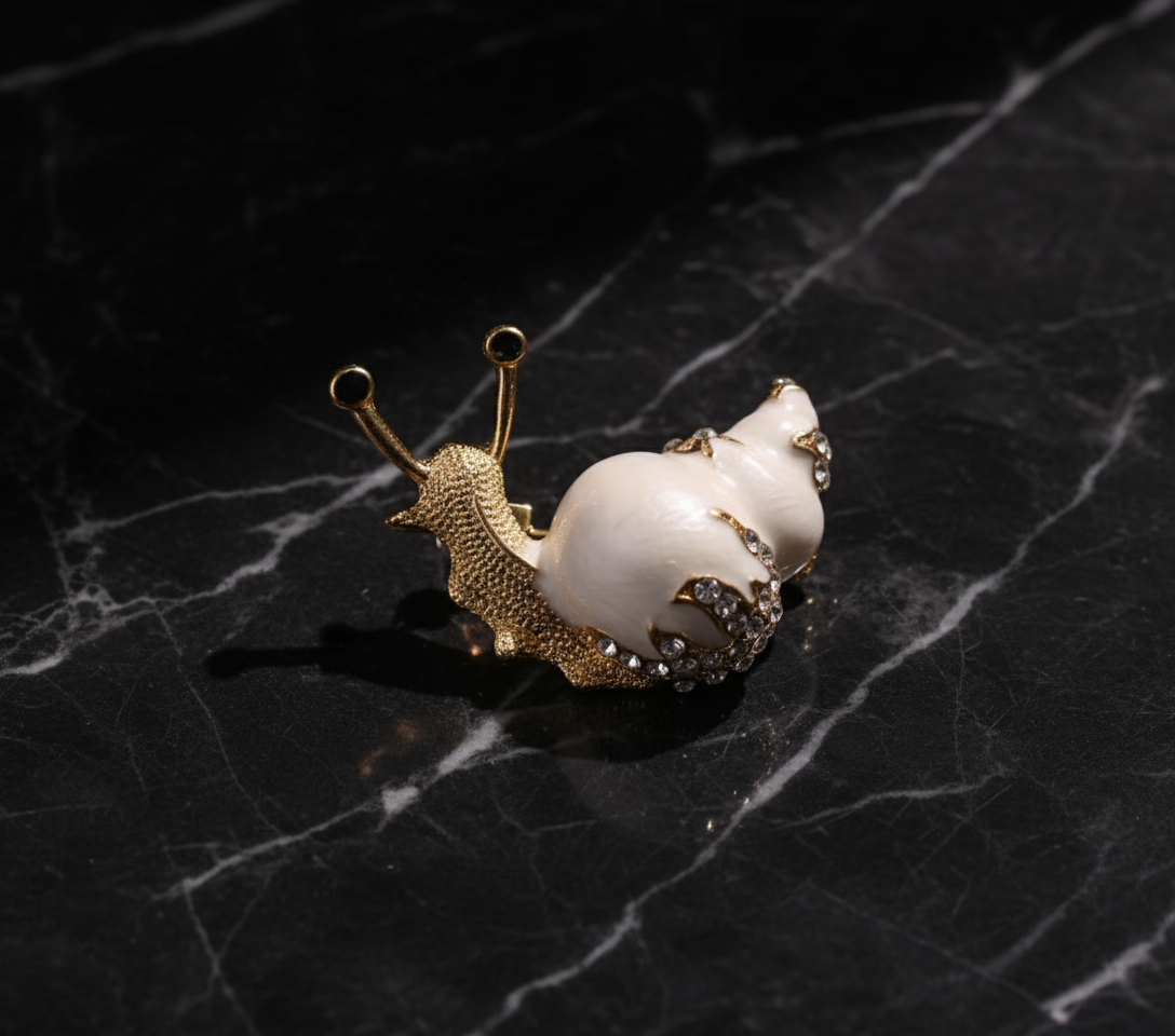 Pearl Snail Brooch image 1