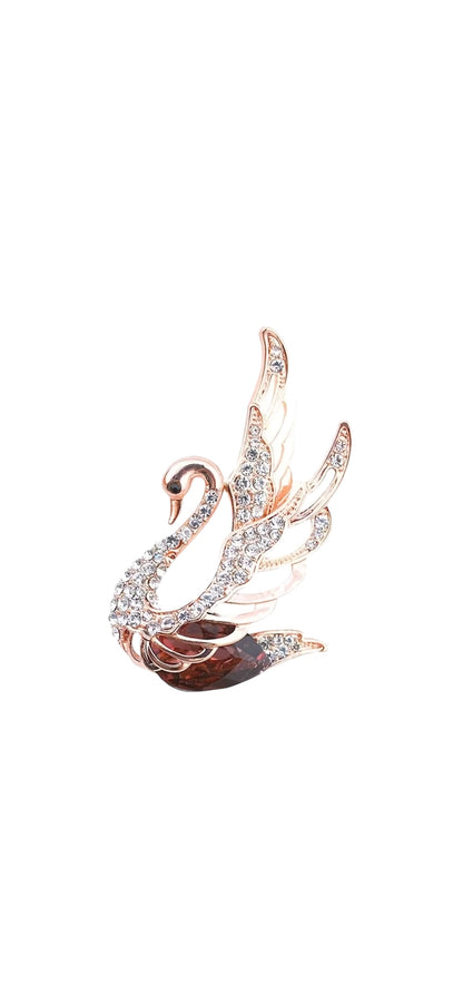 Swan Rhinestone Brooch - pin