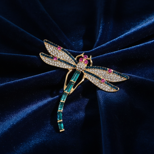 Dragonfly Crystal Brooch image 1